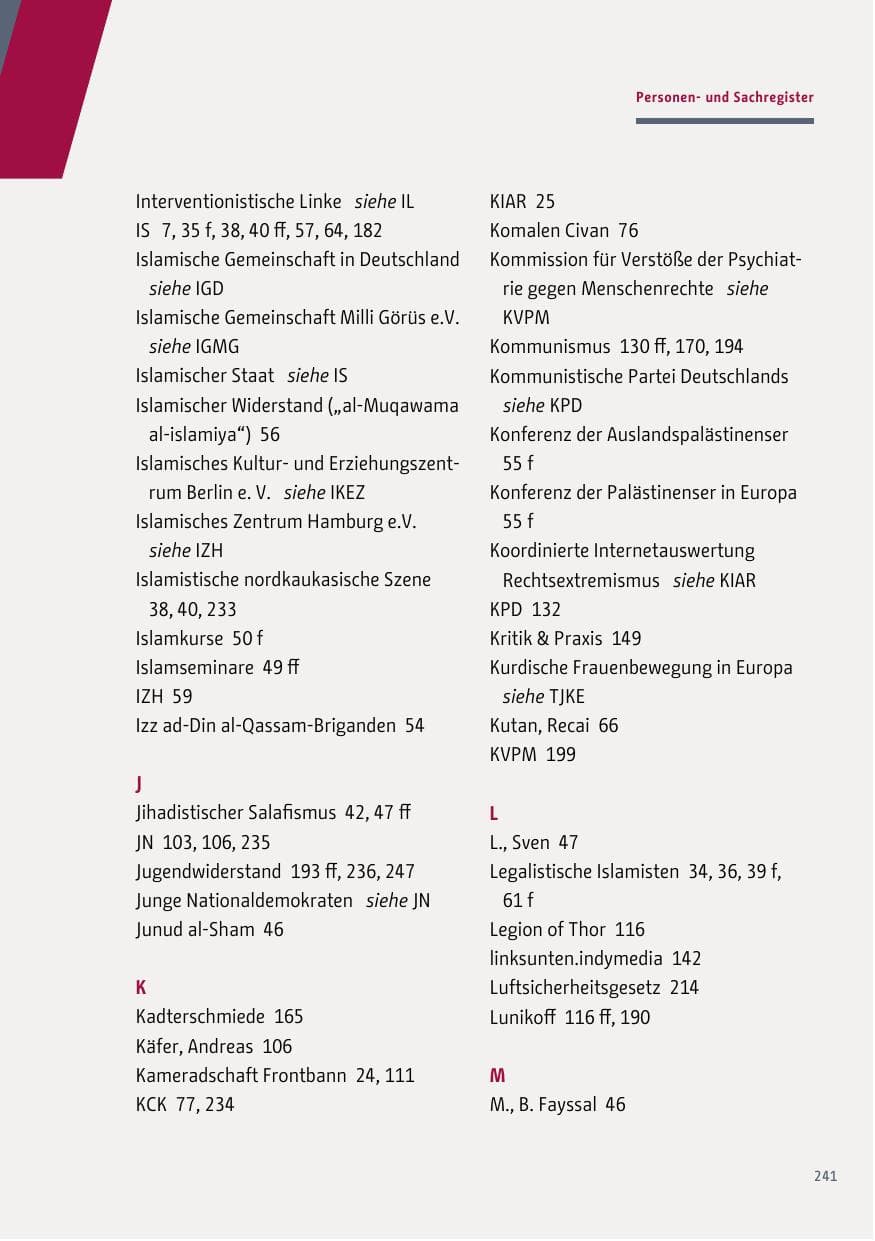 Seite 242 des Verfassungsschutzbericht 2017 Berlin