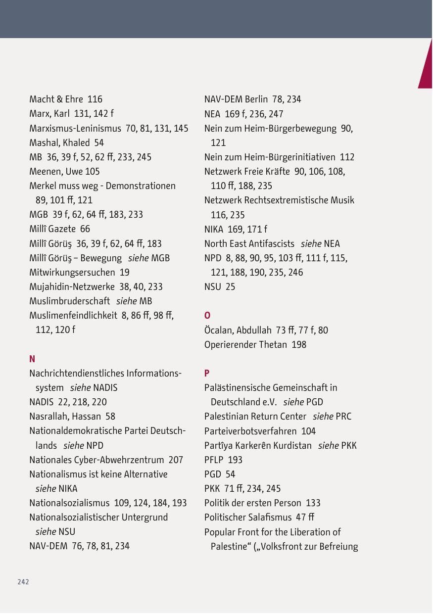 Seite 243 des Verfassungsschutzbericht 2017 Berlin