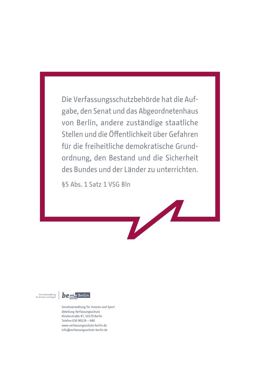 Seite 255 des Verfassungsschutzbericht 2017 Berlin