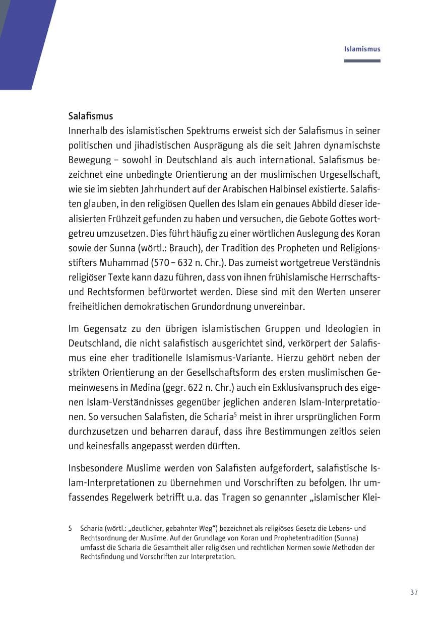Seite 38 des Verfassungsschutzbericht 2017 Berlin