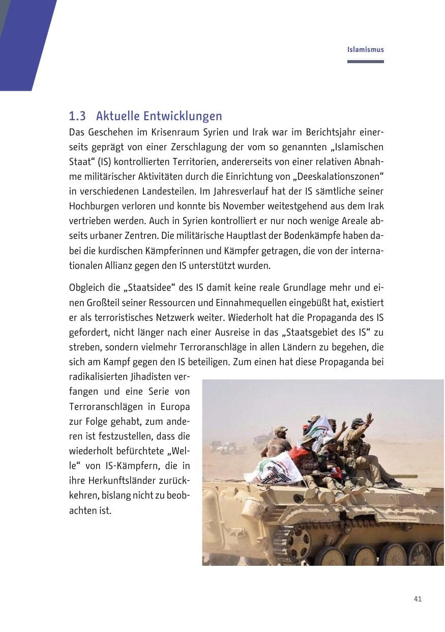 Seite 42 des Verfassungsschutzbericht 2017 Berlin