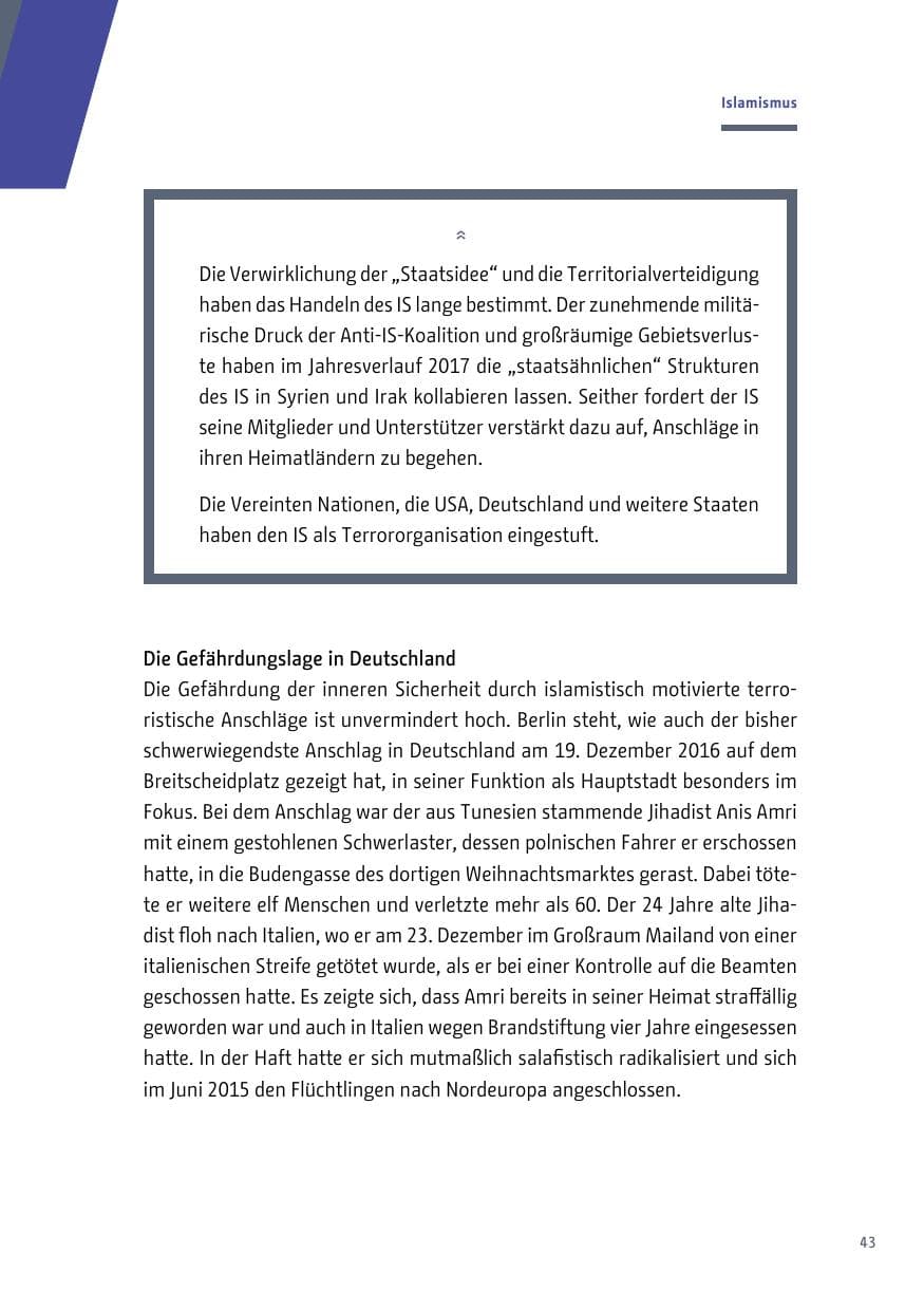 Seite 44 des Verfassungsschutzbericht 2017 Berlin