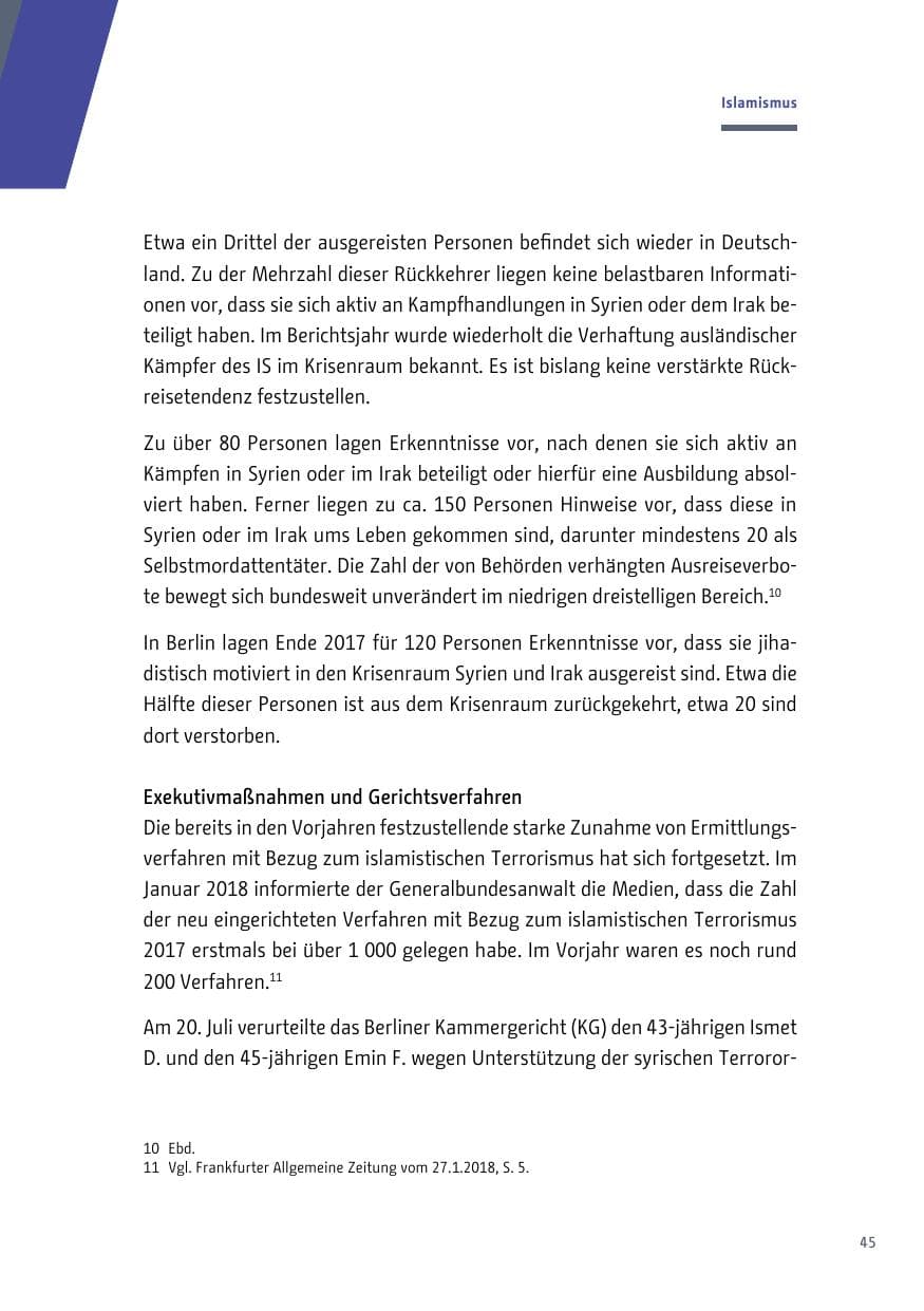 Seite 46 des Verfassungsschutzbericht 2017 Berlin