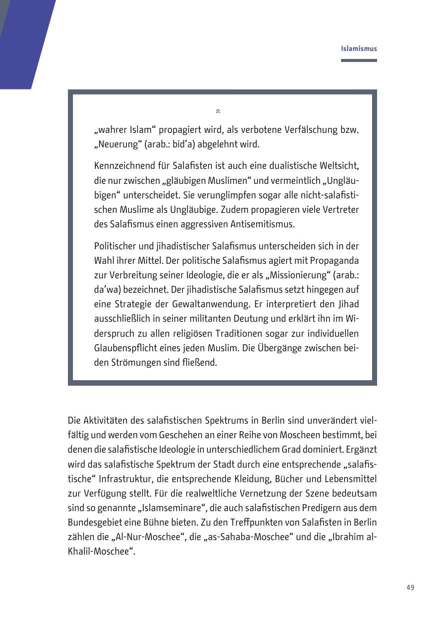 Seite 50 des Verfassungsschutzbericht 2017 Berlin