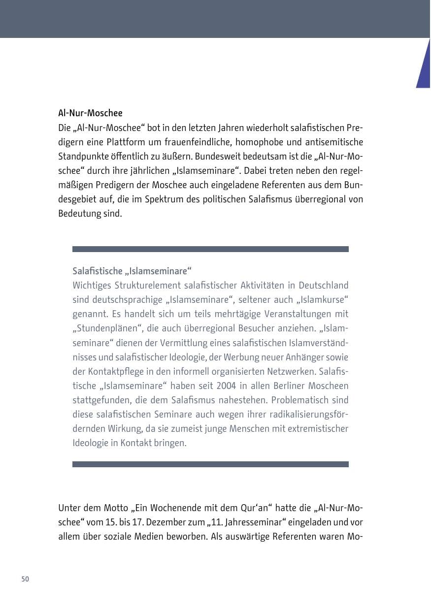 Seite 51 des Verfassungsschutzbericht 2017 Berlin