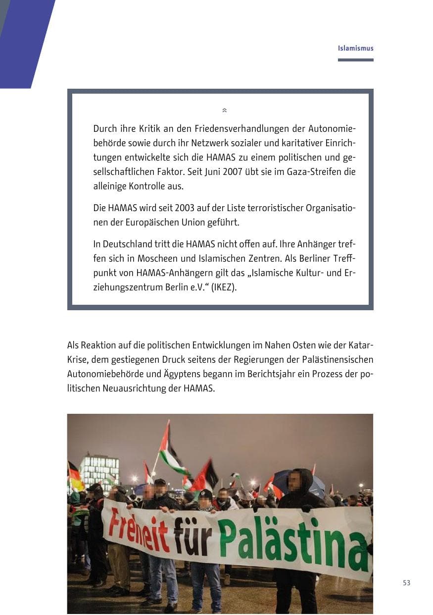 Seite 54 des Verfassungsschutzbericht 2017 Berlin