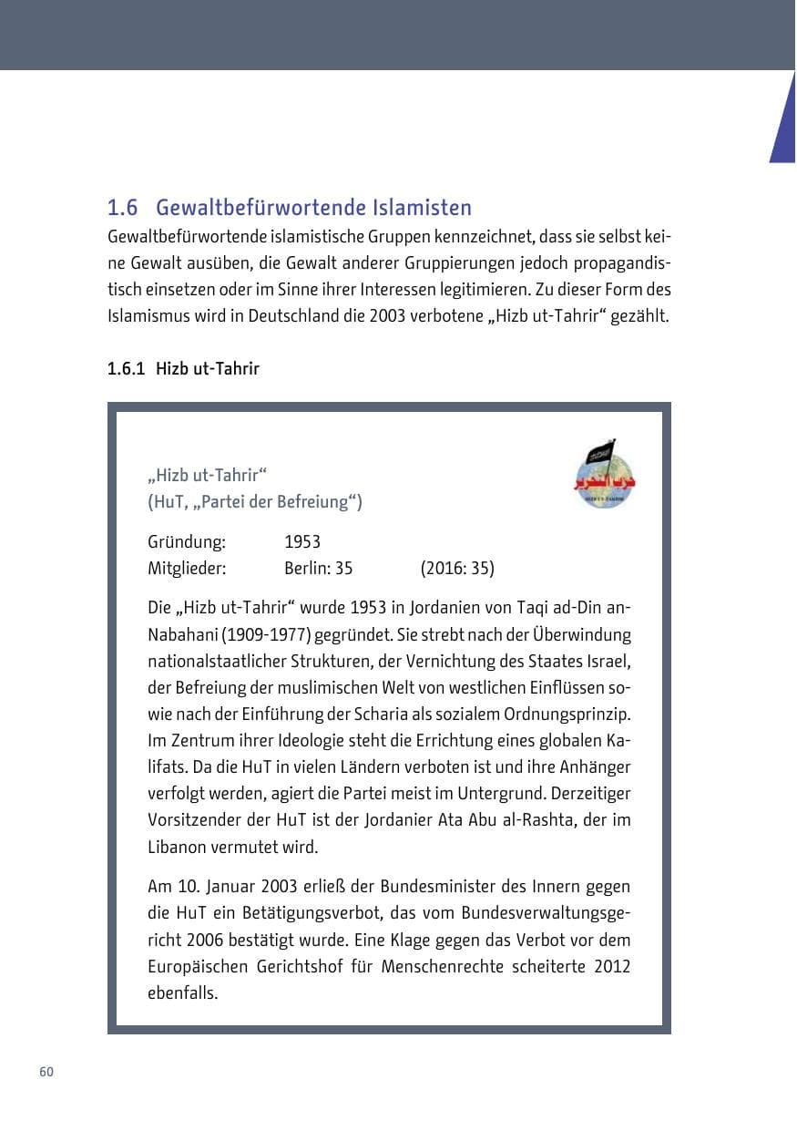 Seite 61 des Verfassungsschutzbericht 2017 Berlin