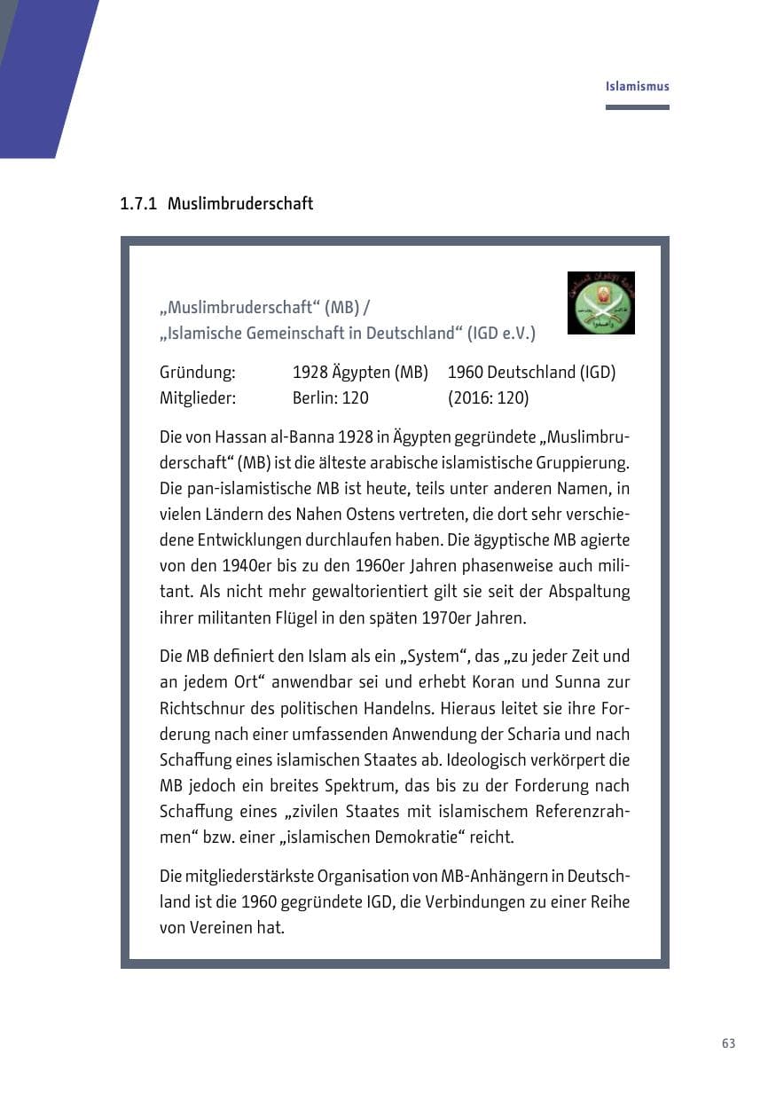 Seite 64 des Verfassungsschutzbericht 2017 Berlin