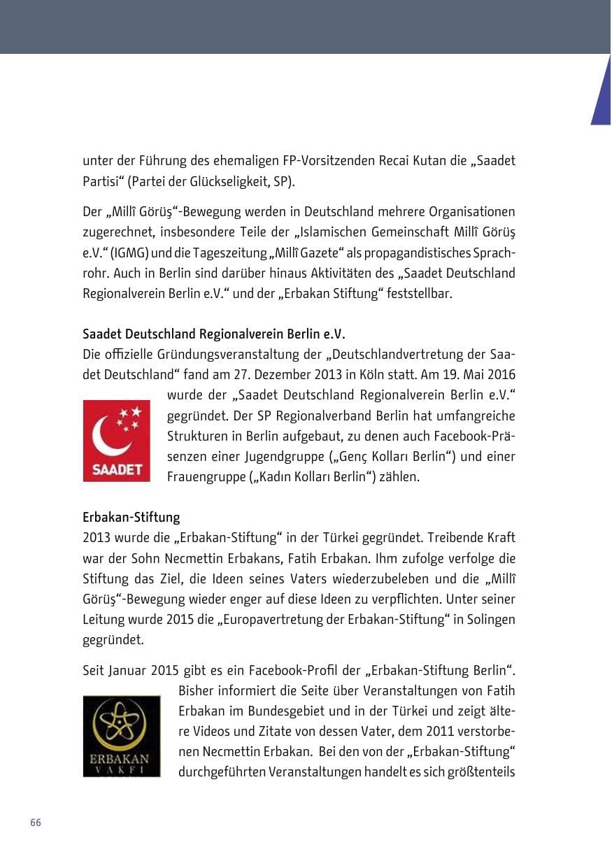 Seite 67 des Verfassungsschutzbericht 2017 Berlin