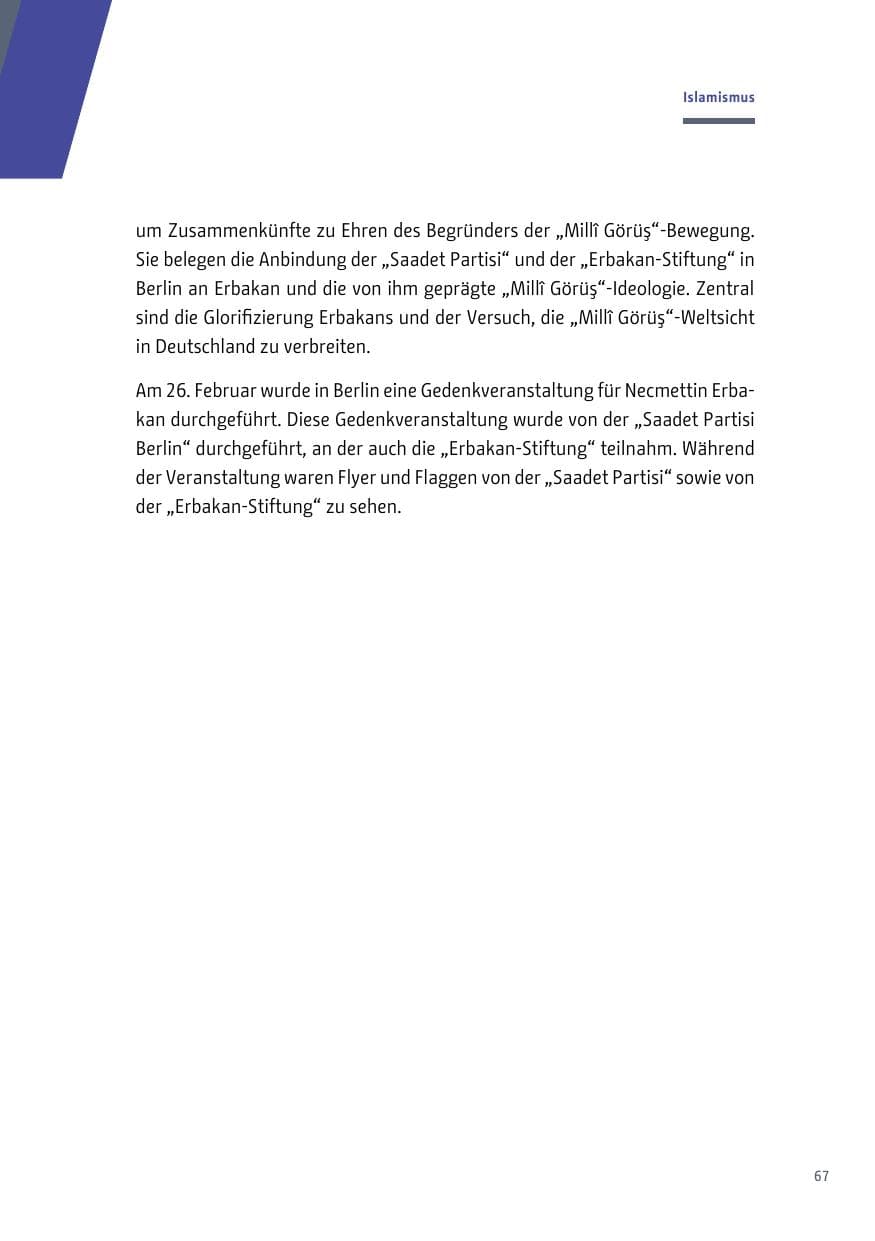 Seite 68 des Verfassungsschutzbericht 2017 Berlin