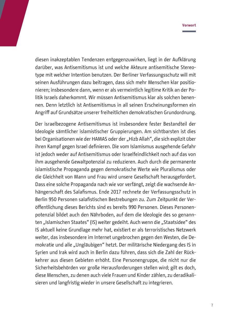 Seite 8 des Verfassungsschutzbericht 2017 Berlin