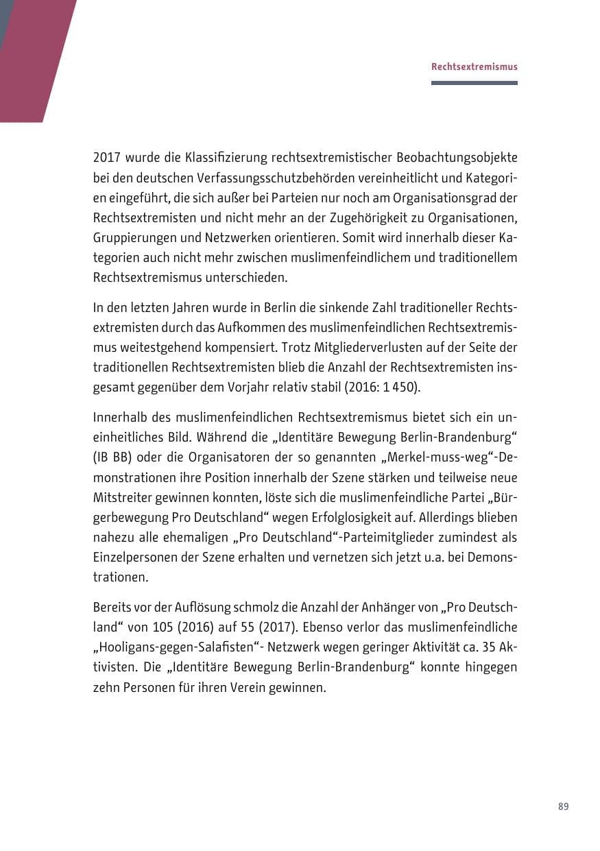 Seite 90 des Verfassungsschutzbericht 2017 Berlin