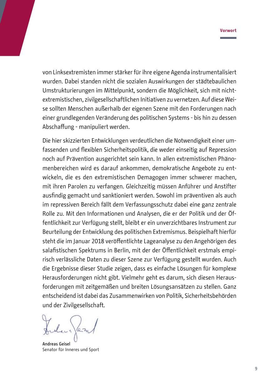 Seite 10 des Verfassungsschutzbericht 2017 Berlin