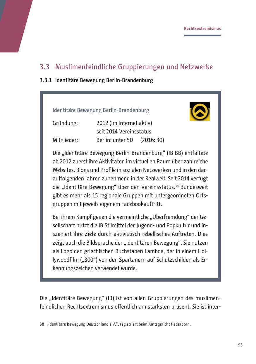 Seite 94 des Verfassungsschutzbericht 2017 Berlin