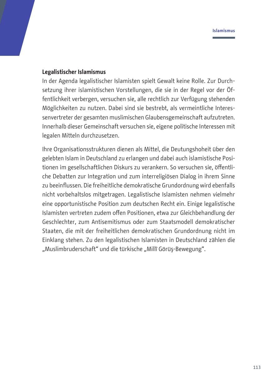 Seite 113 des Verfassungsschutzbericht 2019 Berlin