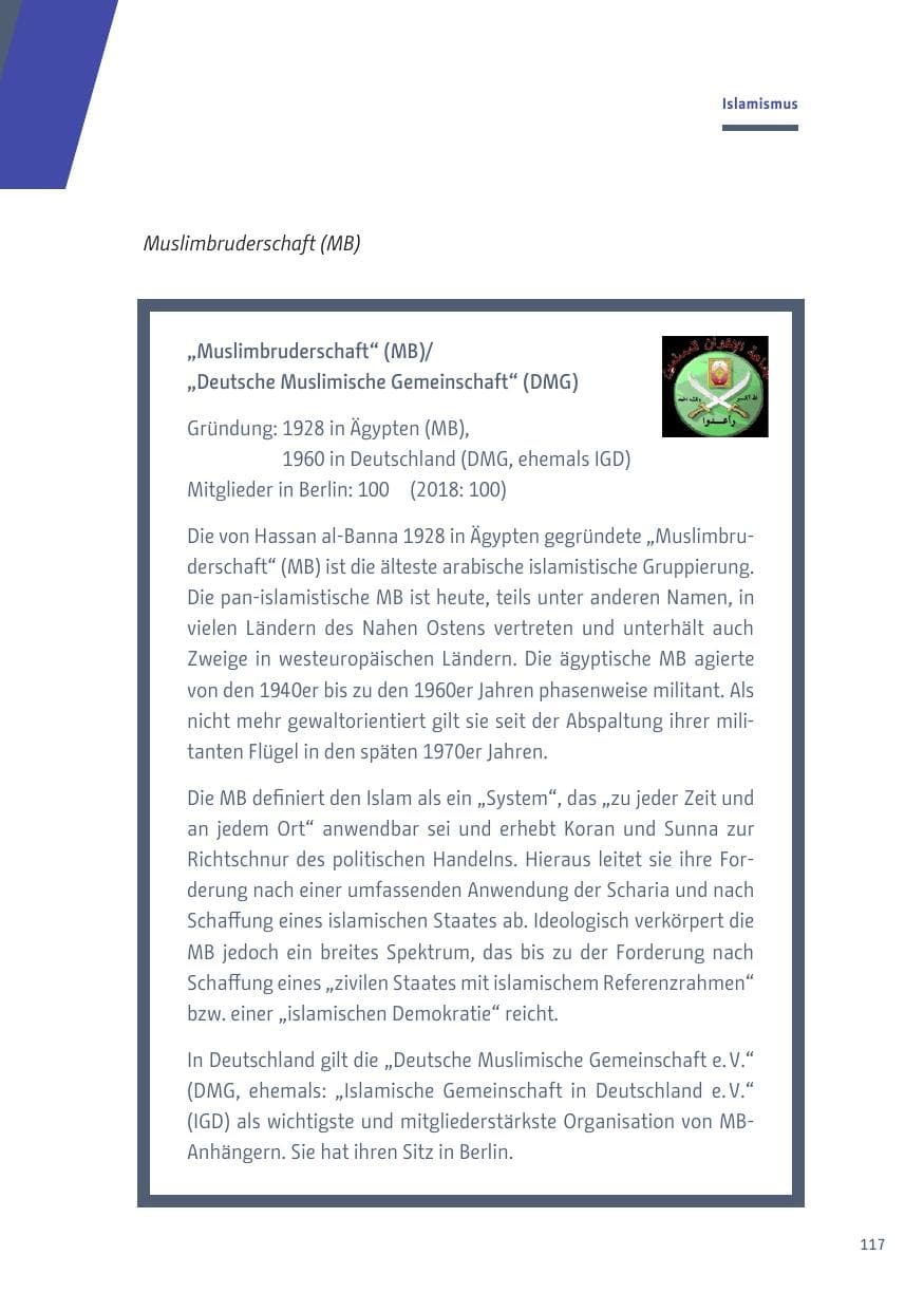 Seite 117 des Verfassungsschutzbericht 2019 Berlin