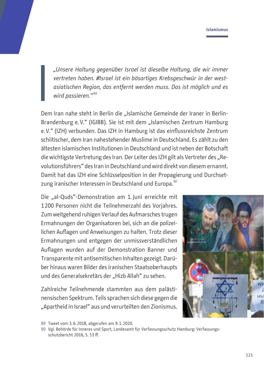 Seite 121 des Verfassungsschutzbericht 2019 Berlin