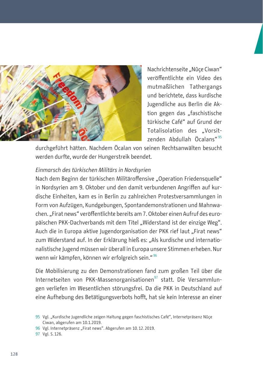 Seite 128 des Verfassungsschutzbericht 2019 Berlin