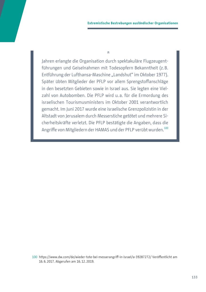 Seite 133 des Verfassungsschutzbericht 2019 Berlin