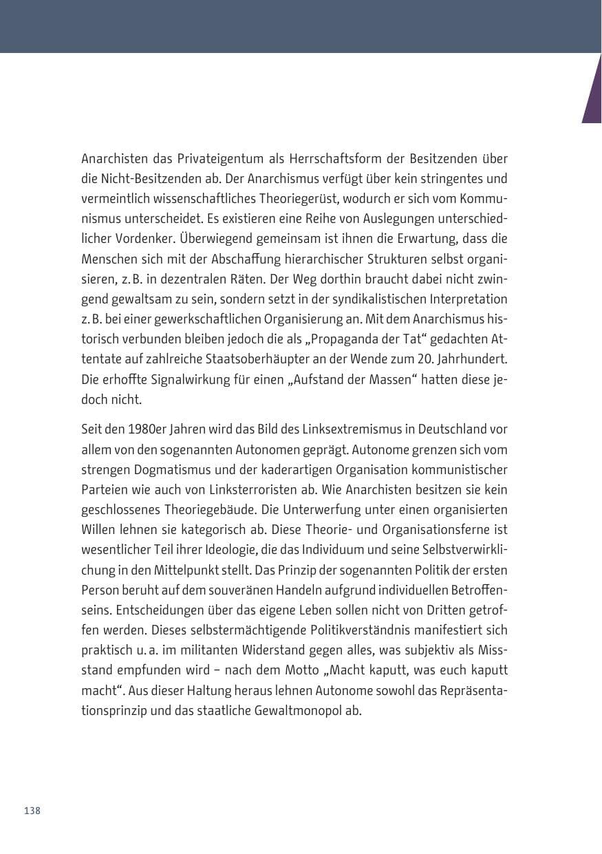 Seite 138 des Verfassungsschutzbericht 2019 Berlin