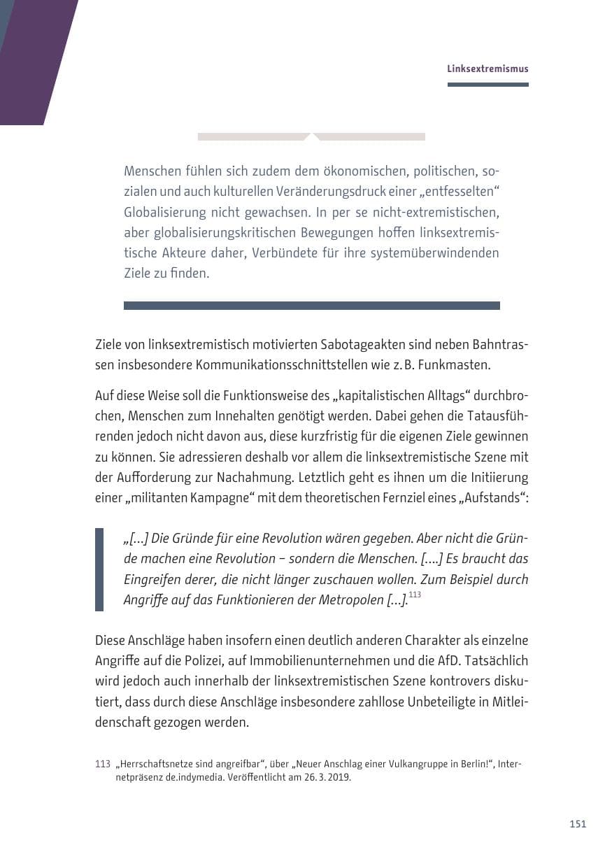 Seite 151 des Verfassungsschutzbericht 2019 Berlin
