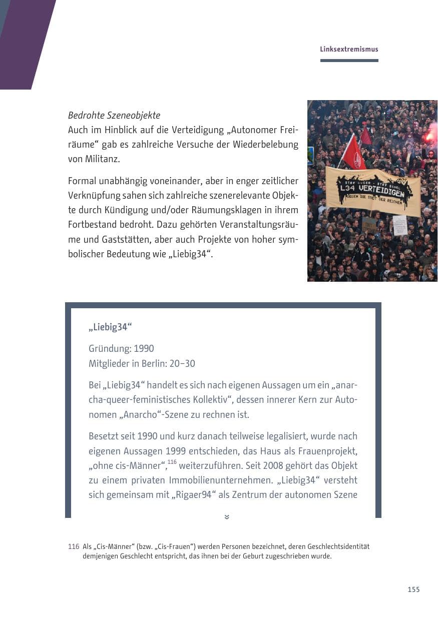 Seite 155 des Verfassungsschutzbericht 2019 Berlin