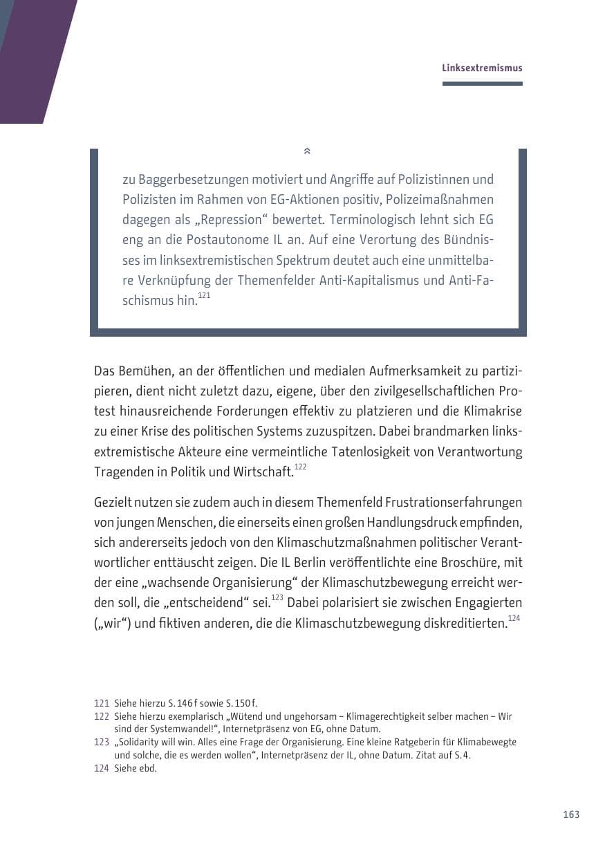 Seite 163 des Verfassungsschutzbericht 2019 Berlin