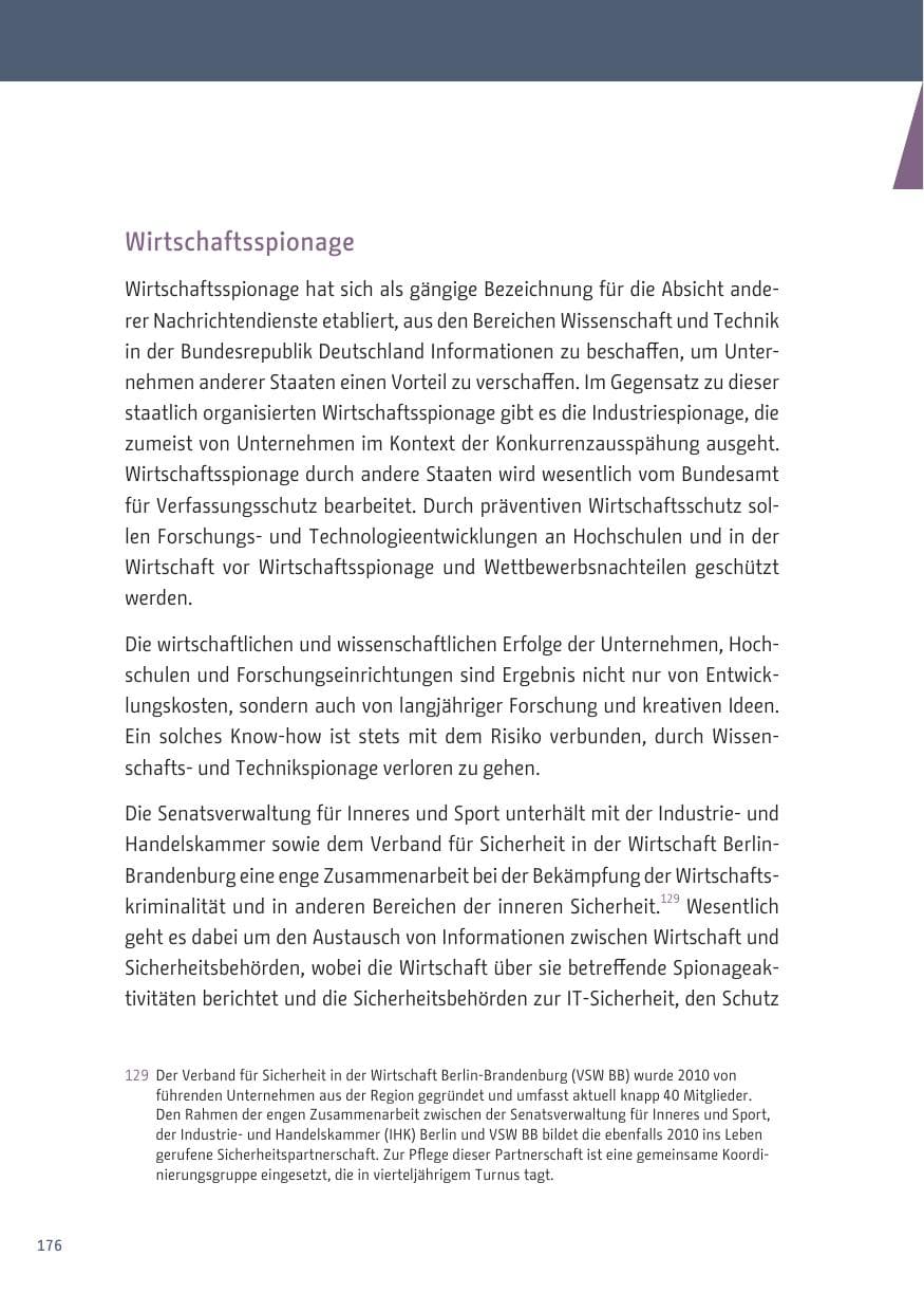Seite 176 des Verfassungsschutzbericht 2019 Berlin
