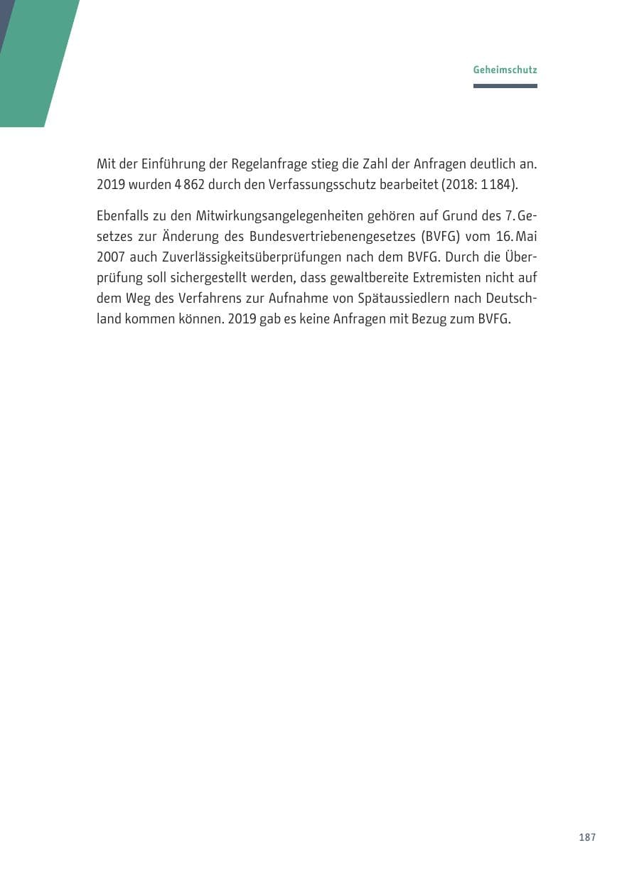 Seite 187 des Verfassungsschutzbericht 2019 Berlin