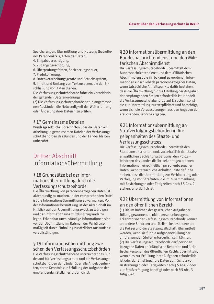Seite 197 des Verfassungsschutzbericht 2019 Berlin