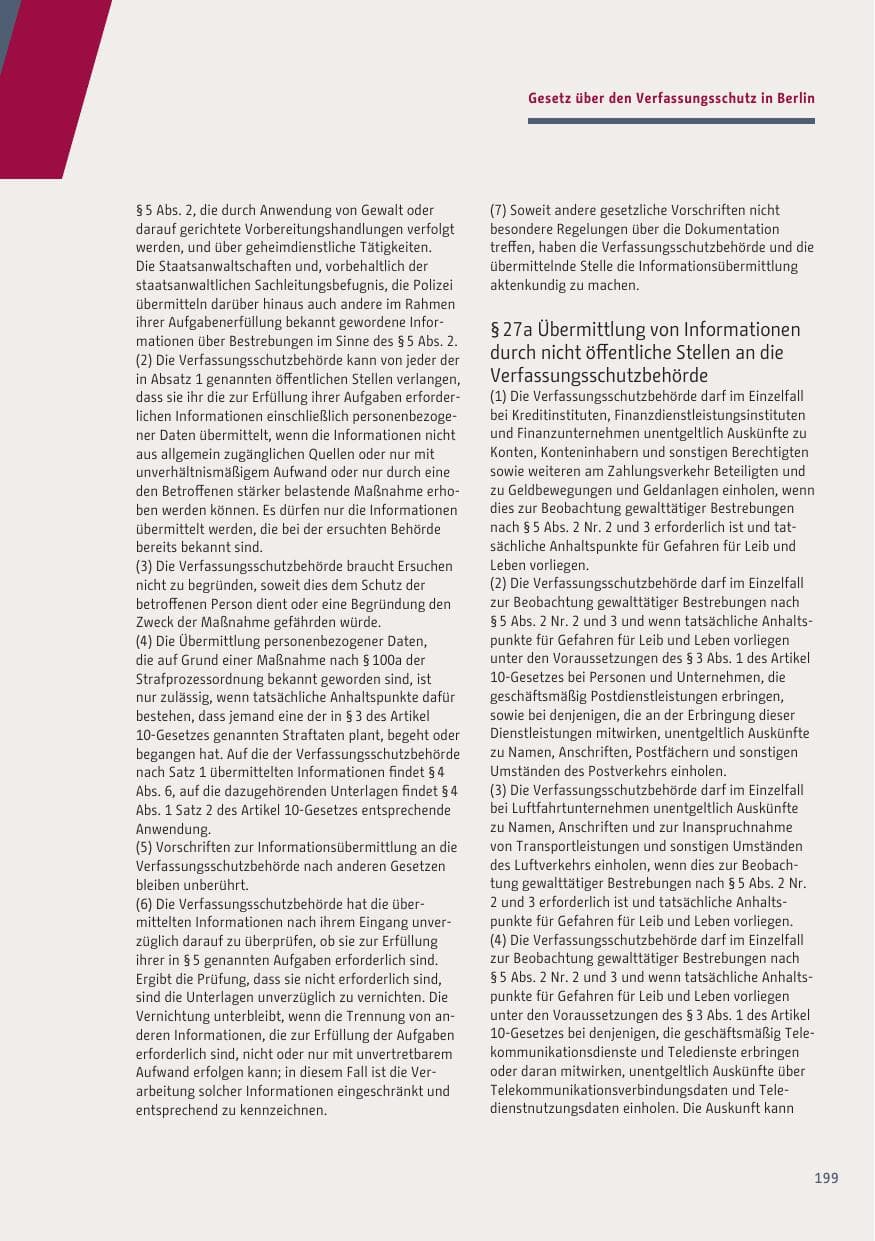 Seite 199 des Verfassungsschutzbericht 2019 Berlin