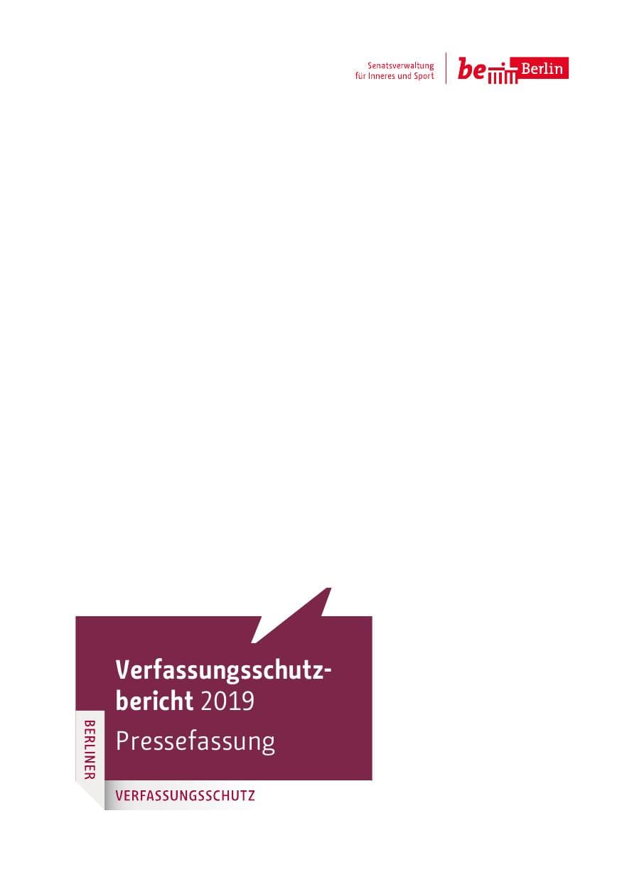 Seite 3 des Verfassungsschutzbericht 2019 Berlin