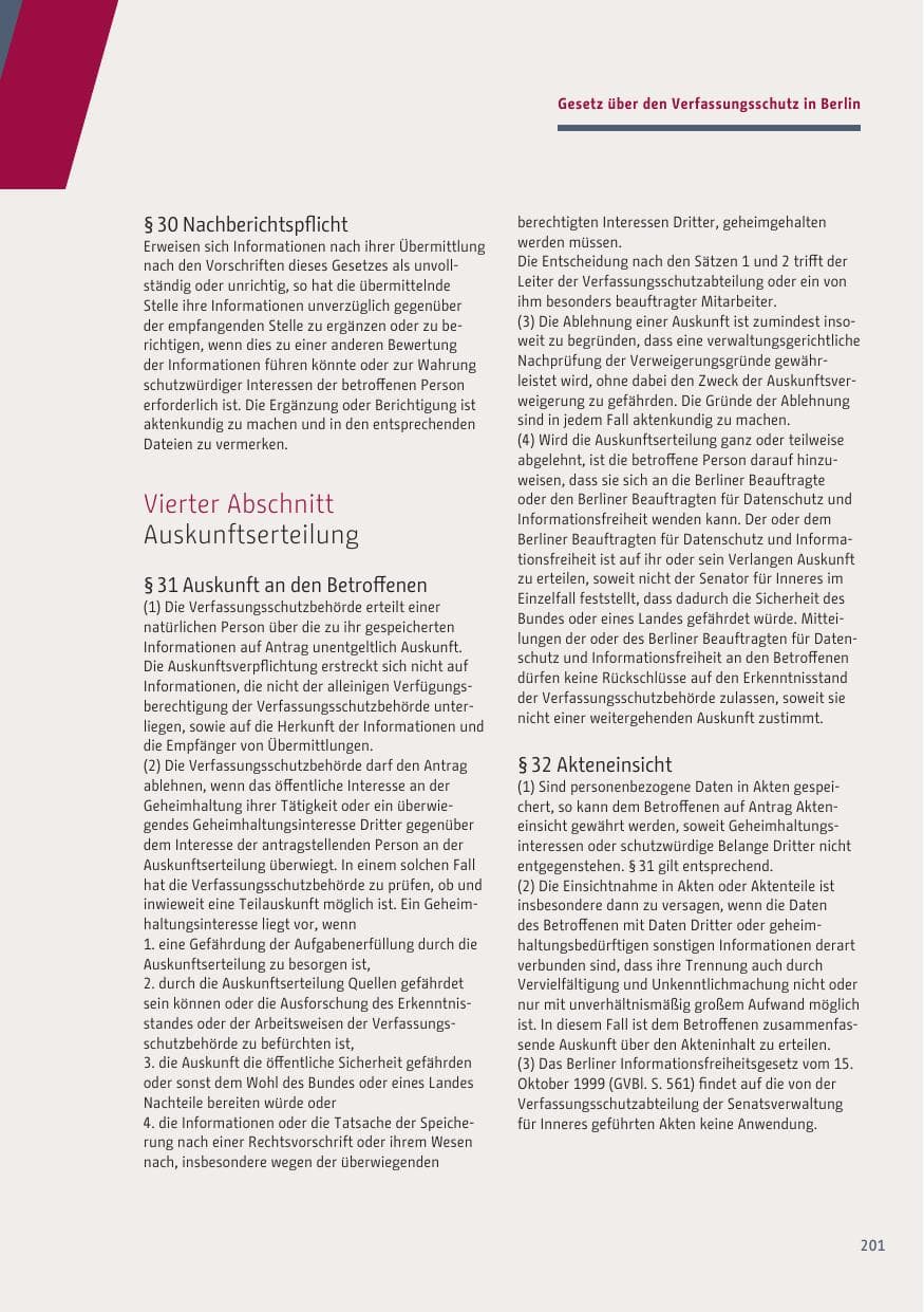 Seite 201 des Verfassungsschutzbericht 2019 Berlin
