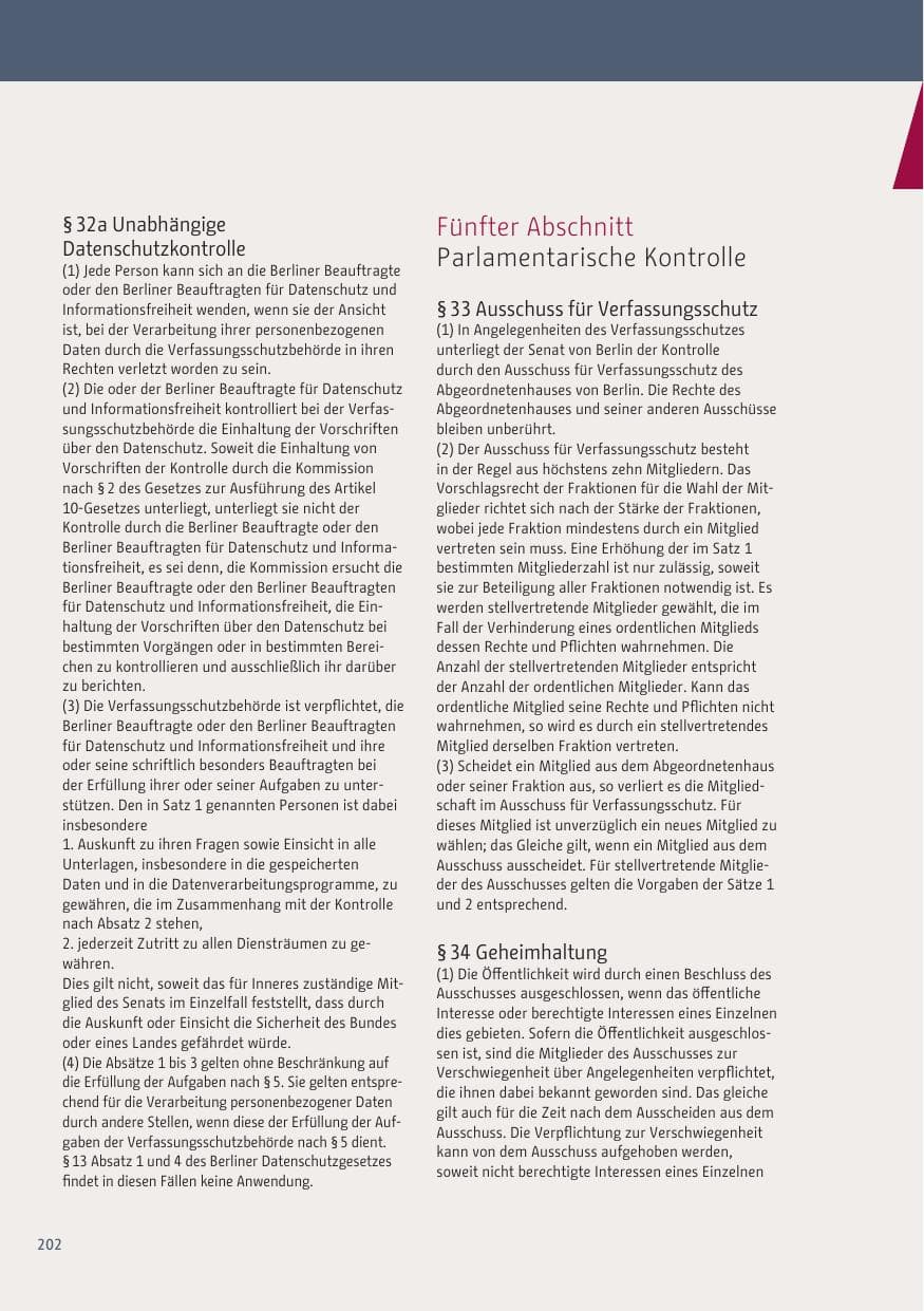Seite 202 des Verfassungsschutzbericht 2019 Berlin