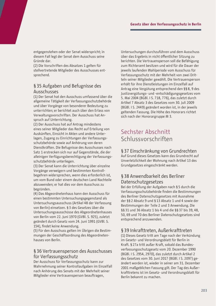 Seite 203 des Verfassungsschutzbericht 2019 Berlin