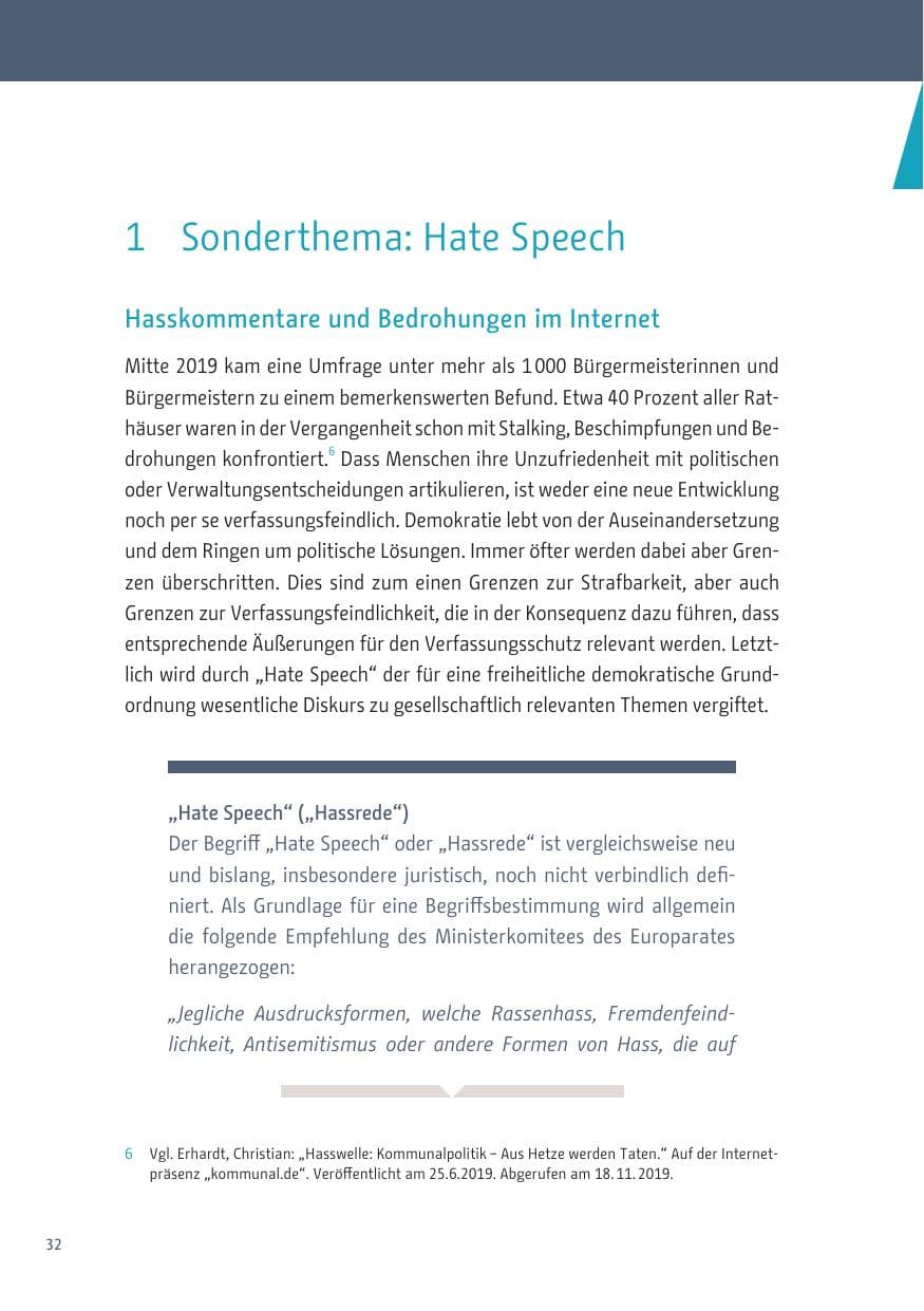 Seite 32 des Verfassungsschutzbericht 2019 Berlin
