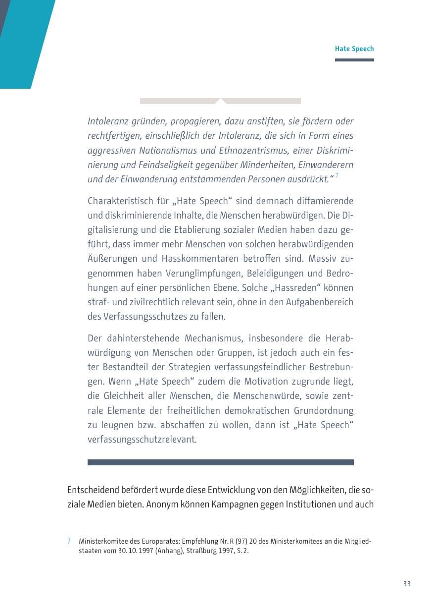 Seite 33 des Verfassungsschutzbericht 2019 Berlin