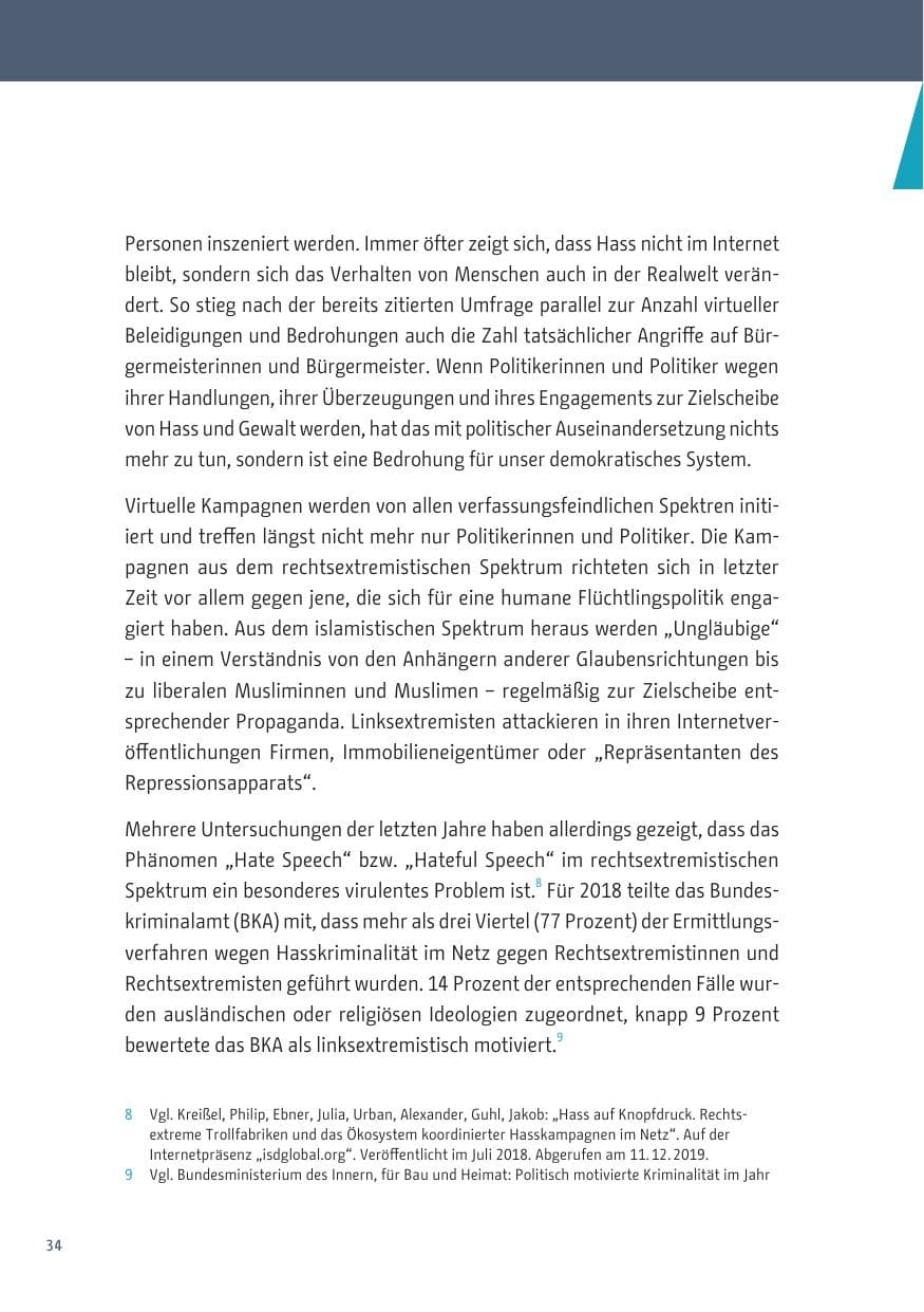 Seite 34 des Verfassungsschutzbericht 2019 Berlin