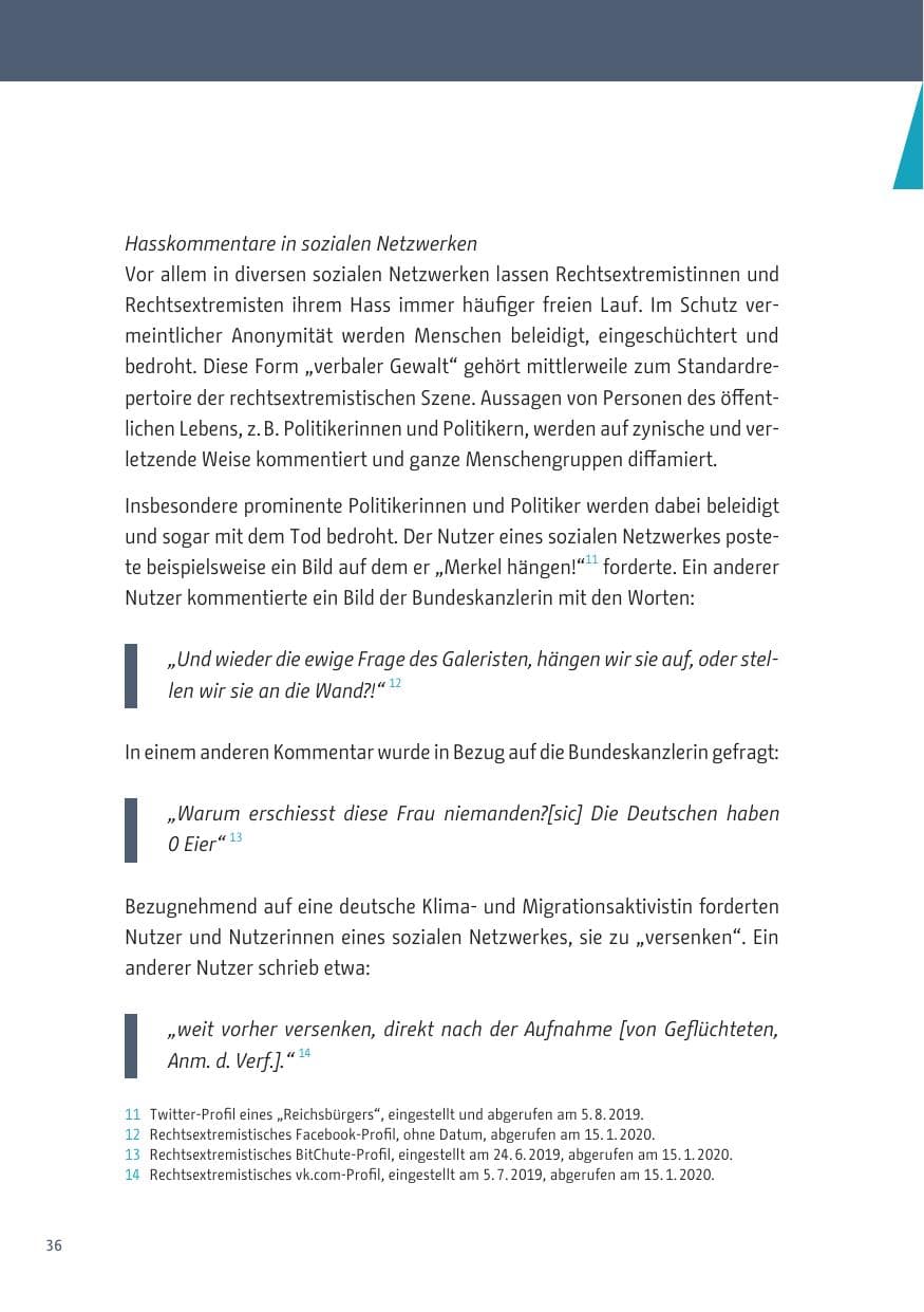 Seite 36 des Verfassungsschutzbericht 2019 Berlin
