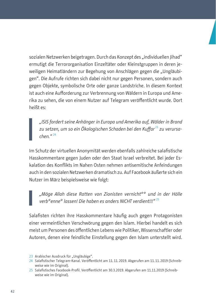 Seite 42 des Verfassungsschutzbericht 2019 Berlin