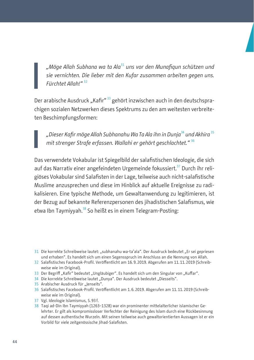 Seite 44 des Verfassungsschutzbericht 2019 Berlin