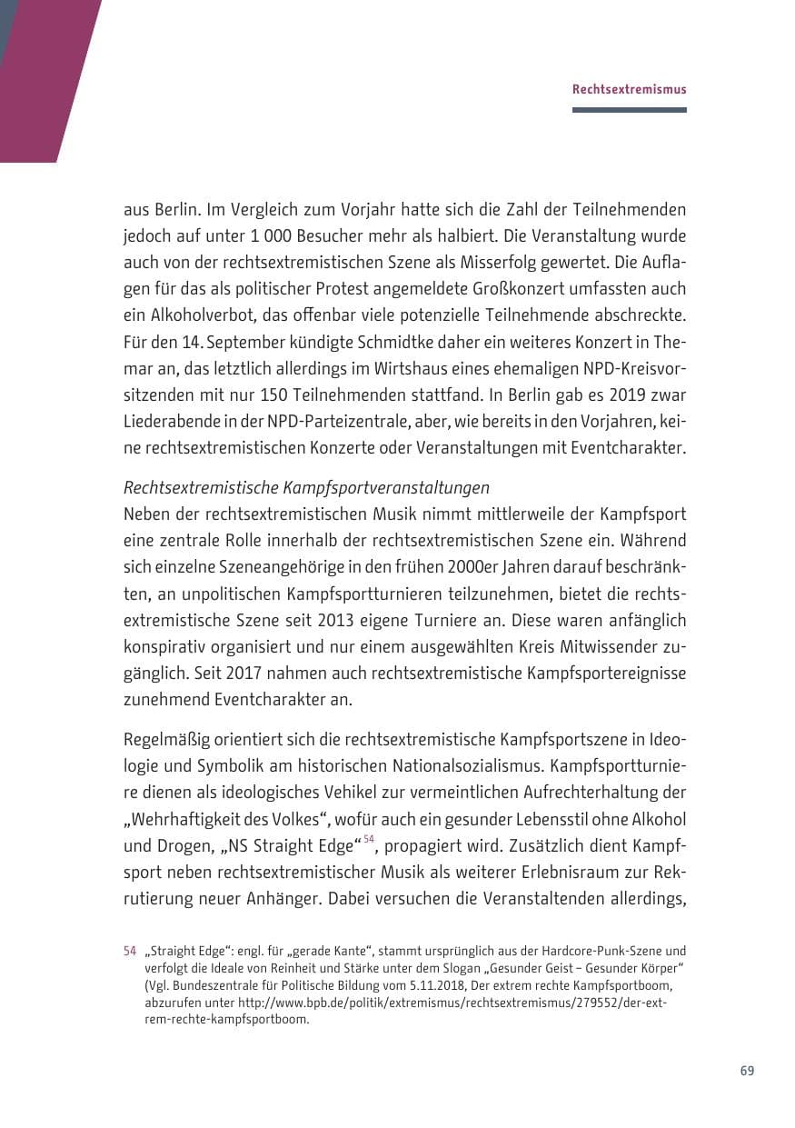 Seite 69 des Verfassungsschutzbericht 2019 Berlin