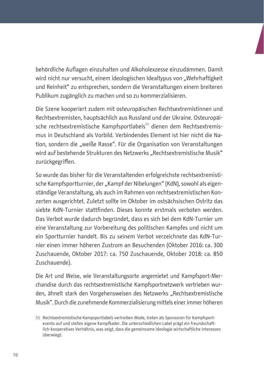 Seite 70 des Verfassungsschutzbericht 2019 Berlin
