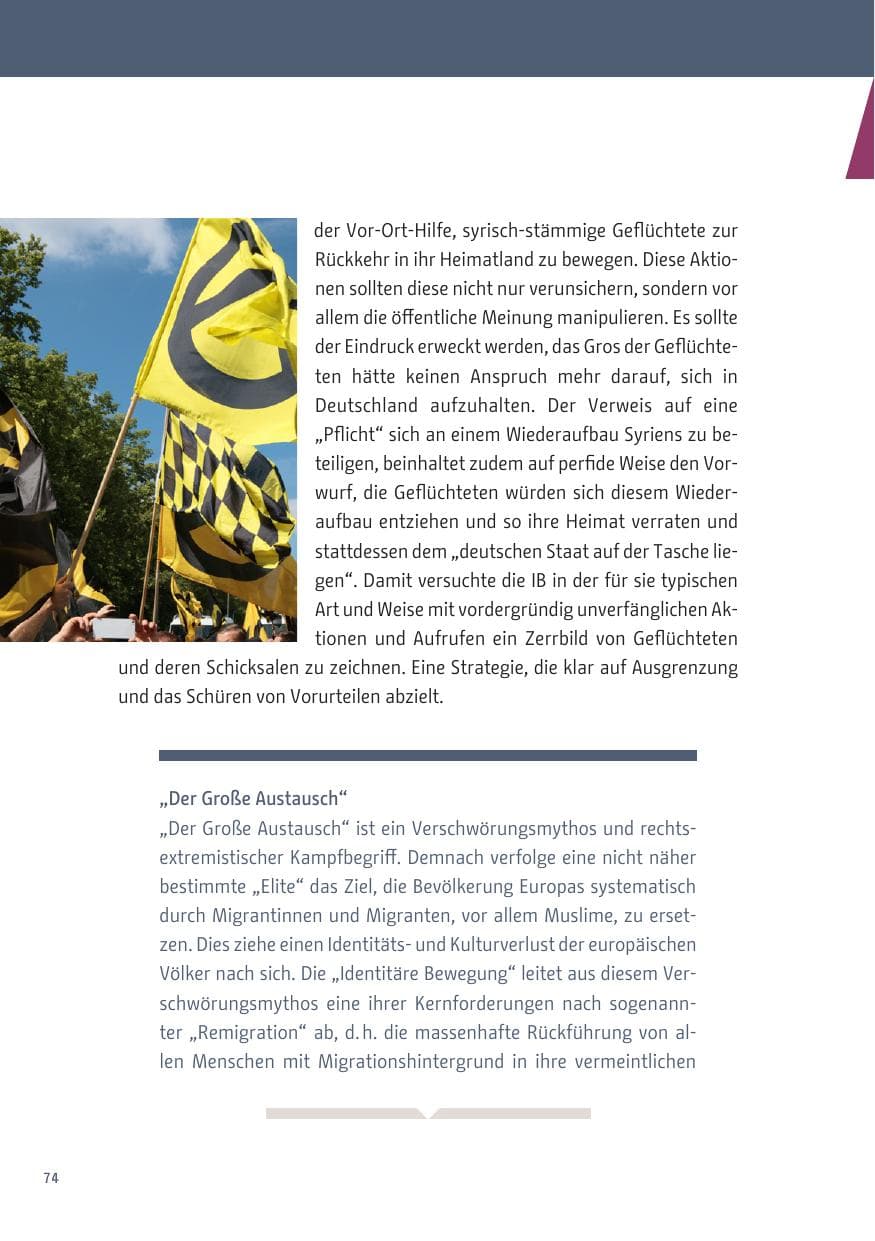 Seite 74 des Verfassungsschutzbericht 2019 Berlin