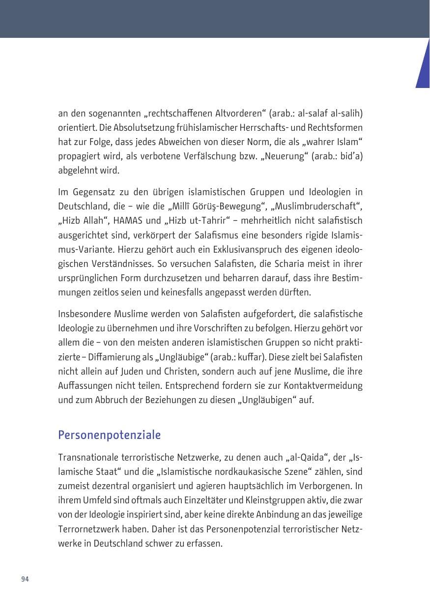 Seite 94 des Verfassungsschutzbericht 2019 Berlin