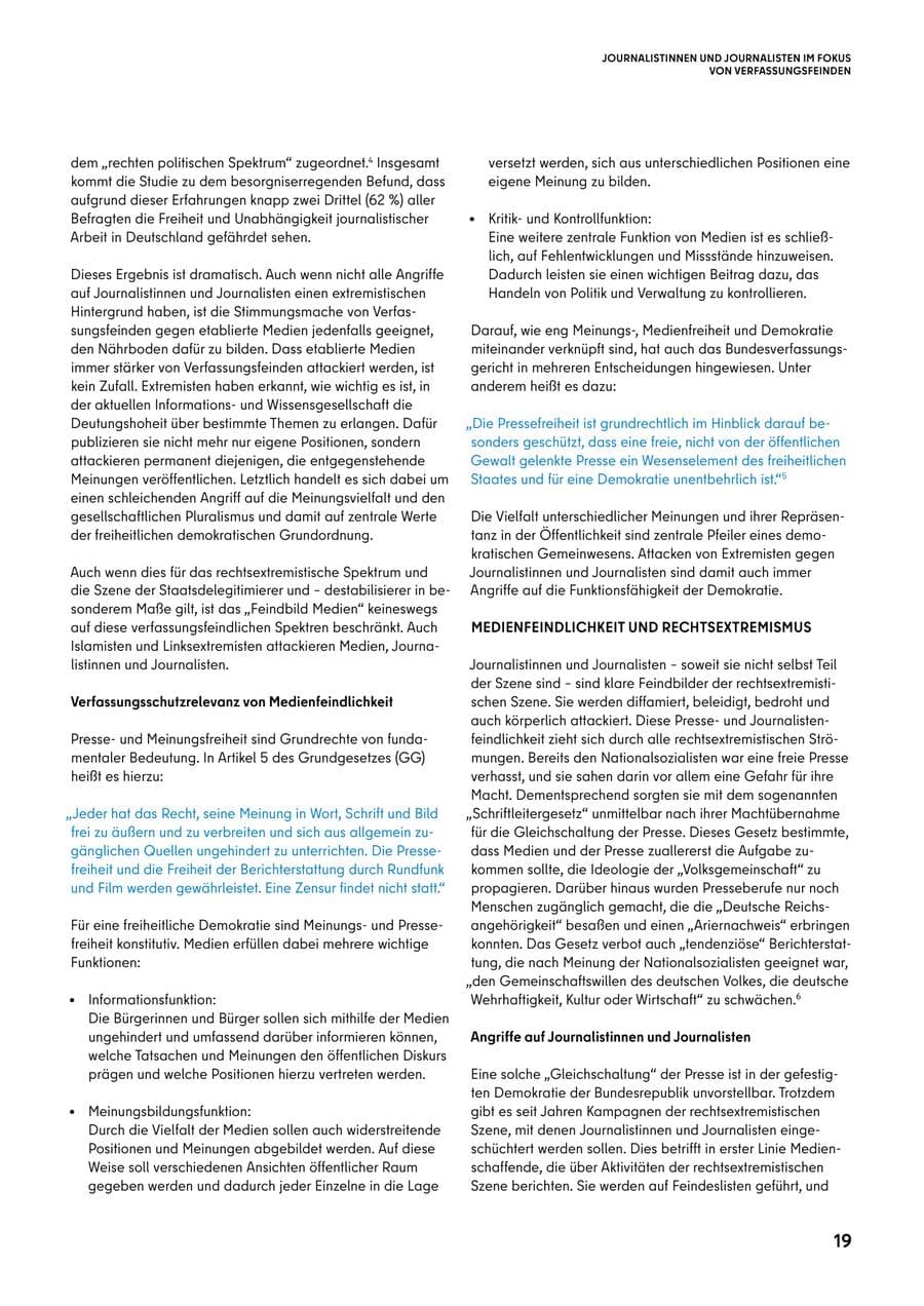 Seite 19 des Verfassungsschutzbericht 2021 Berlin