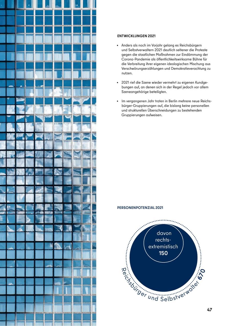 Seite 47 des Verfassungsschutzbericht 2021 Berlin