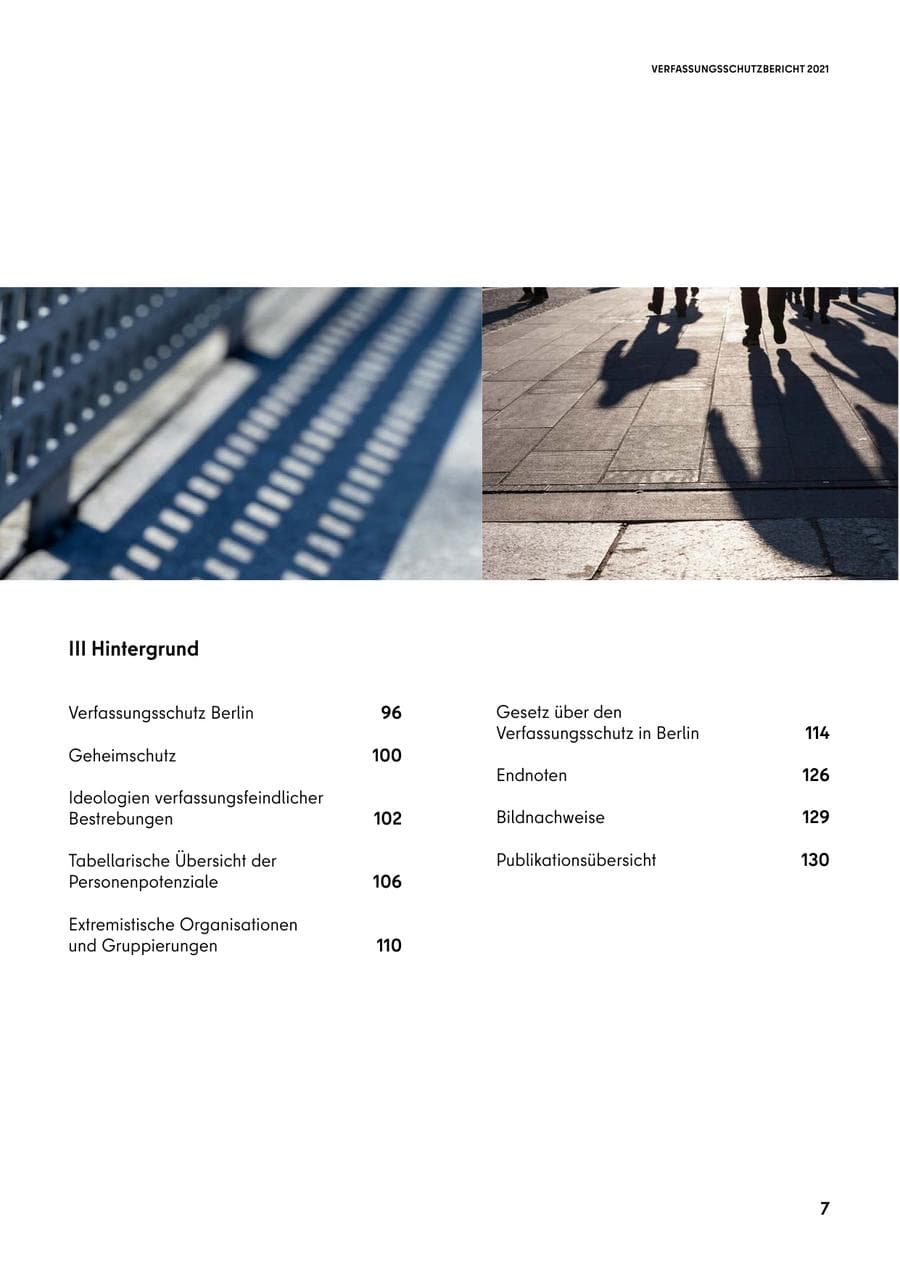 Seite 7 des Verfassungsschutzbericht 2021 Berlin
