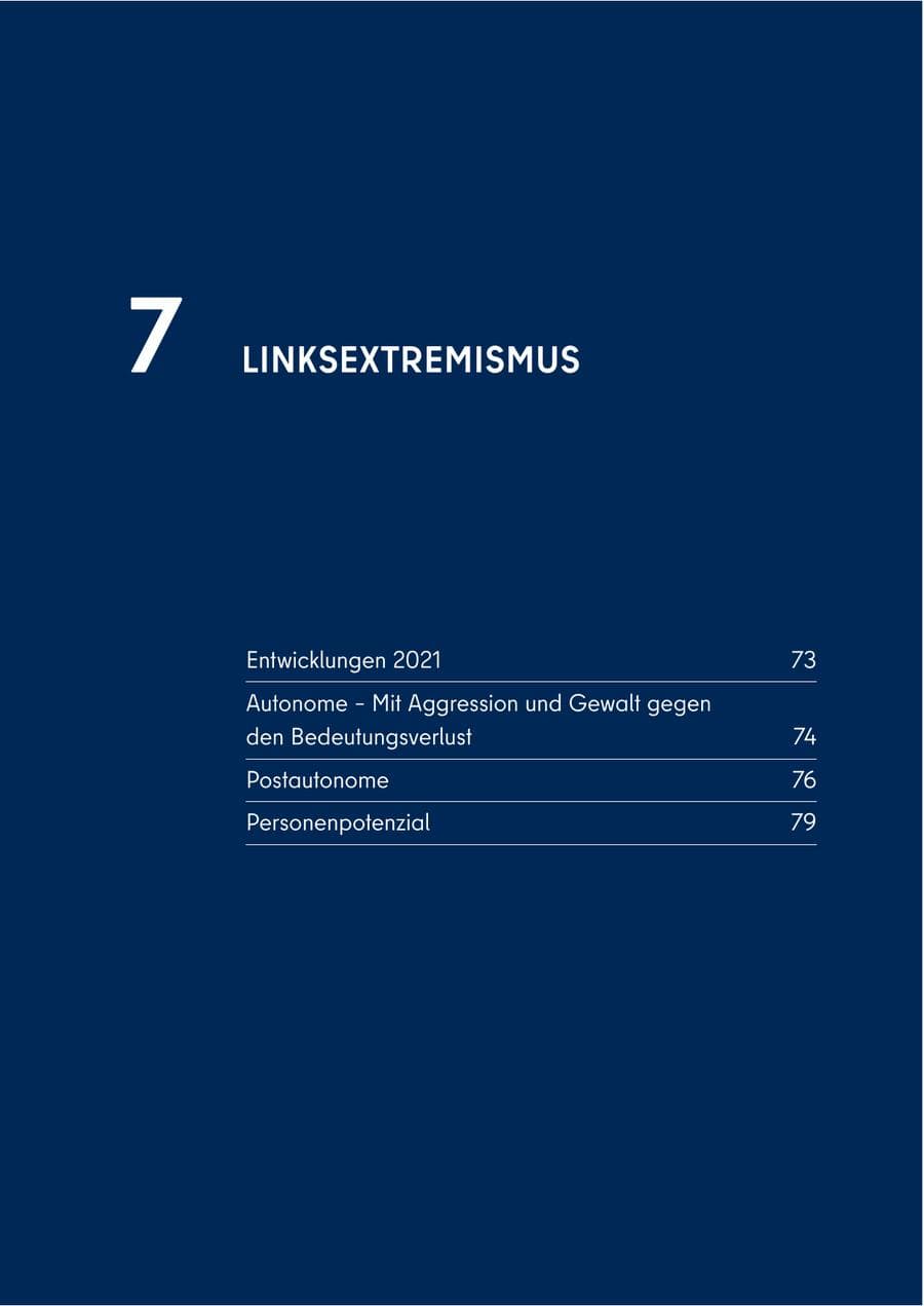 Seite 71 des Verfassungsschutzbericht 2021 Berlin