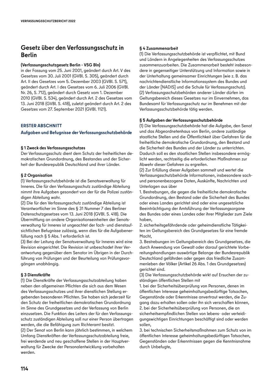 Seite 114 des Verfassungsschutzbericht 2022 Berlin